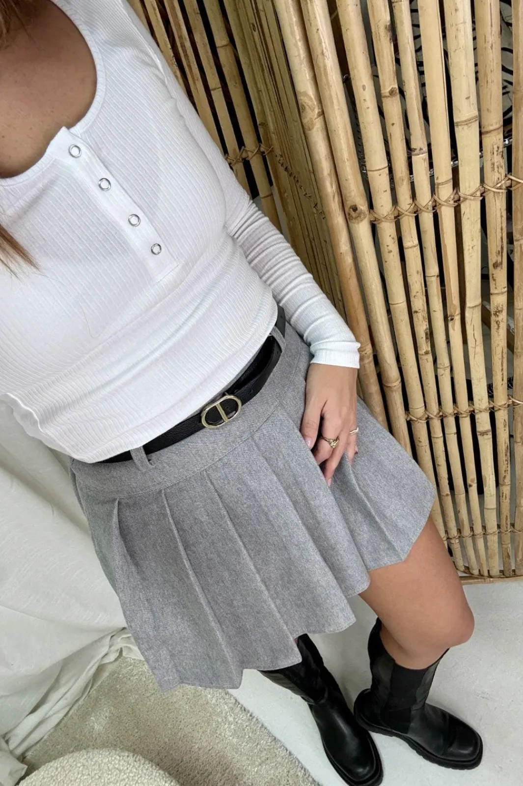 Online A-bee Pleated Skirt CAMILLE Grey