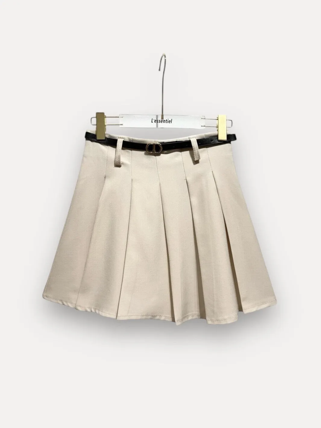 Best A-bee Pleated Trapeze Skirt Beige