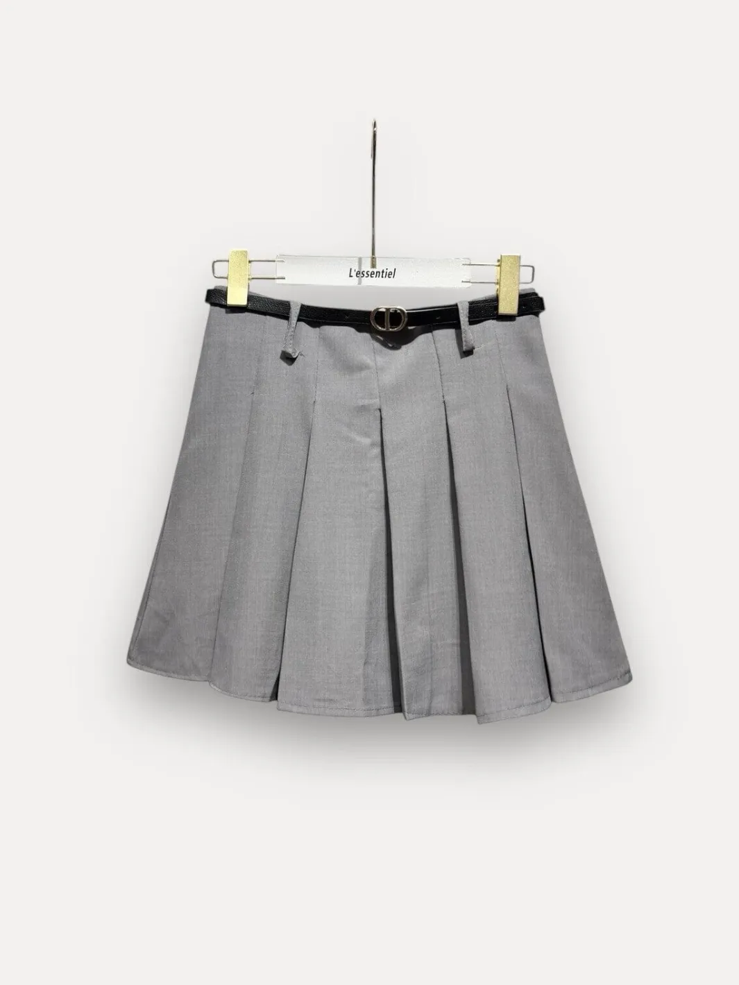 Outlet A-bee Pleated Trapeze Skirt Grey