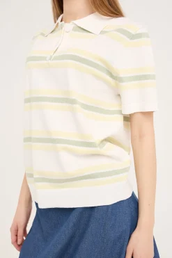 Clearance A-View Polo Stripe Knit Blouse AV5060 200