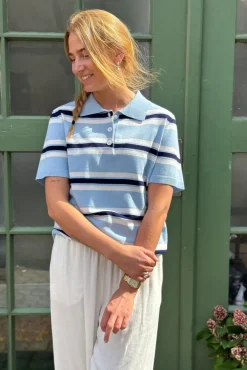 Outlet A-View Polo Stripe Knit Blouse AV5060 100