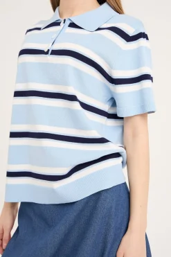 Outlet A-View Polo Stripe Knit Blouse AV5060 100