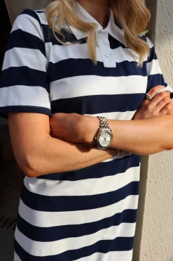 Discount Liberte Polo-Ss-Dress 22198 Navy White Stripe