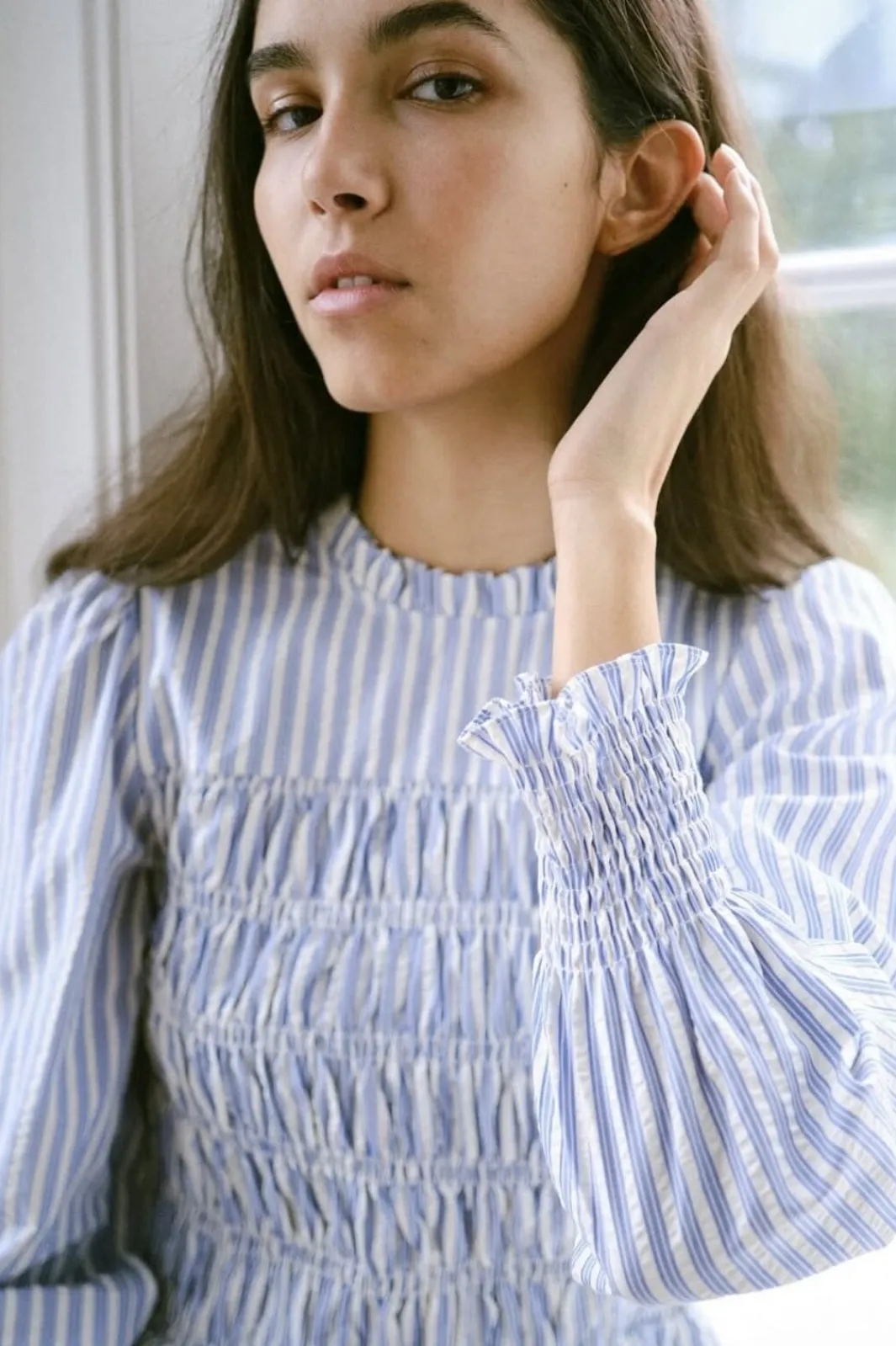 Outlet Neo Noir Possa Stripe Smock Blouse 164667 145