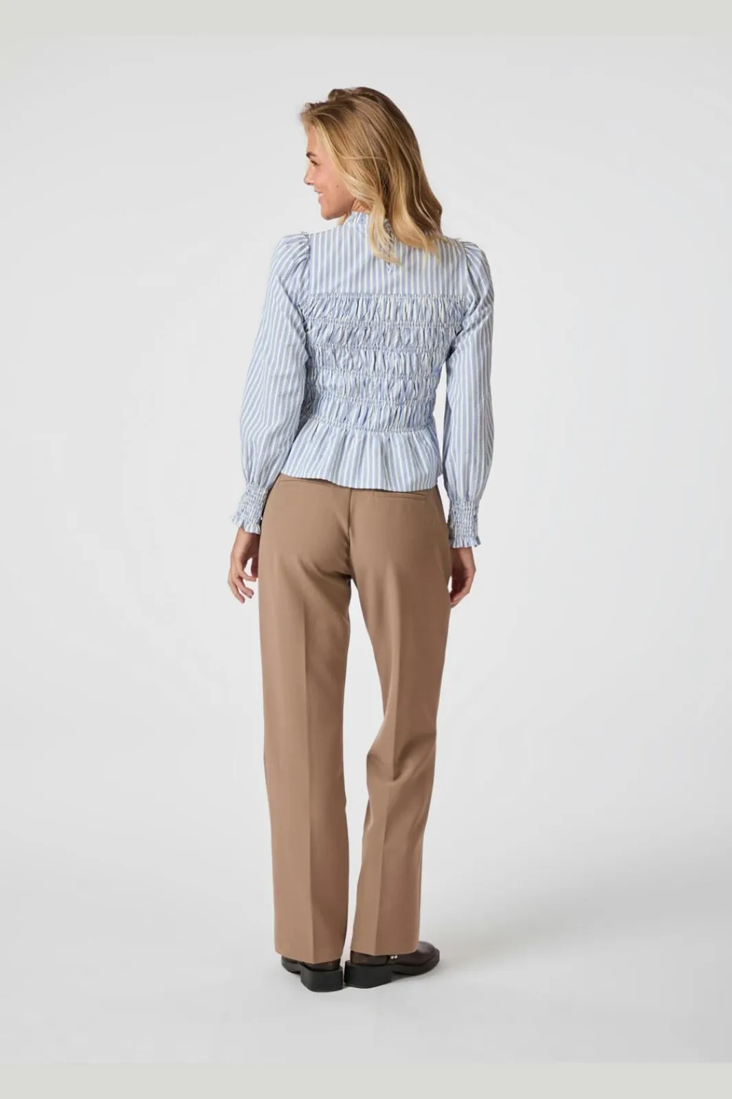 Outlet Neo Noir Possa Stripe Smock Blouse 164667 145