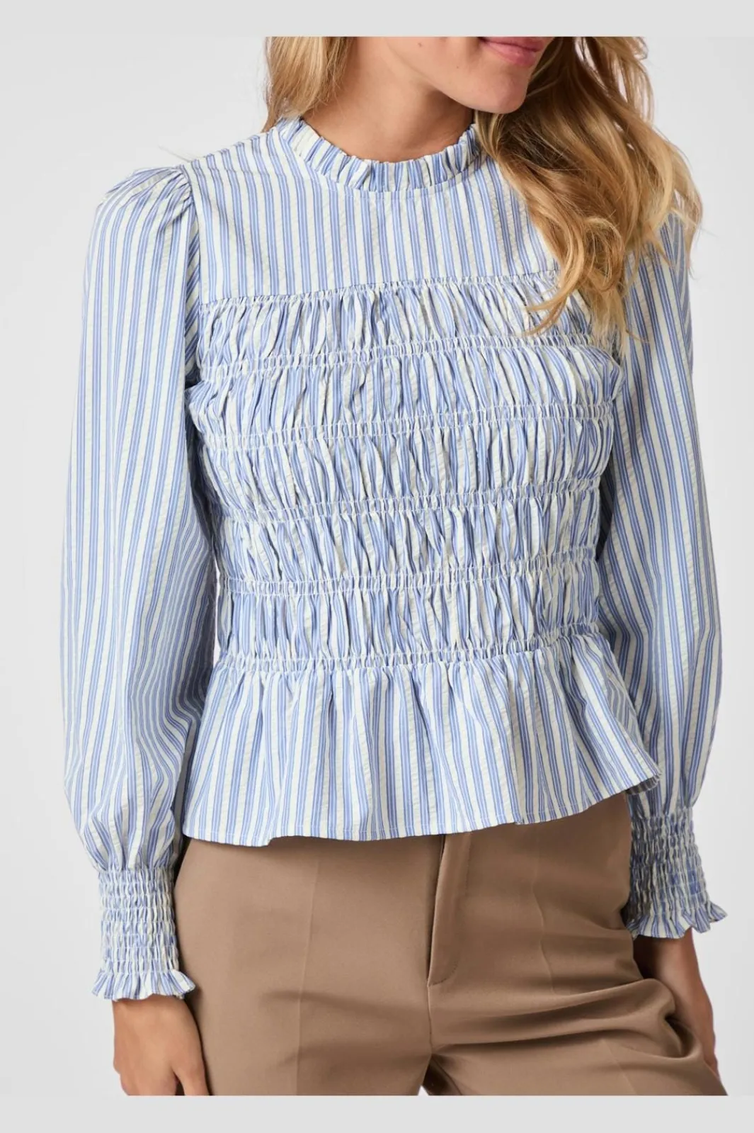 Outlet Neo Noir Possa Stripe Smock Blouse 164667 145