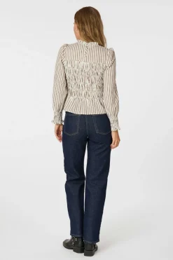 Clearance Neo Noir Possa Twin Stripe Smock Blouse 165011 210