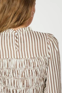 Clearance Neo Noir Possa Twin Stripe Smock Blouse 165011 210