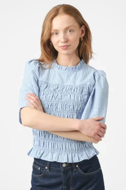 Hot Neo Noir Possini Check Smock Blouse 164800 145