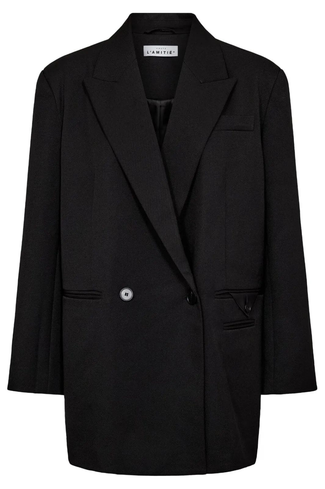 Discount Haute L'Amitié Premiere Oversize Triangle Blazer HL10273 Black