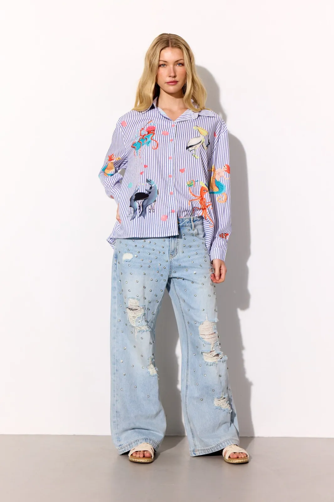 Sale Hunkøn Priya Gem Jeans 26092 Light Denim
