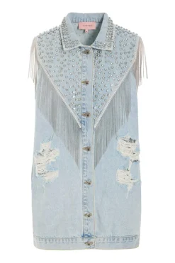 Online Hunkøn Priya Gem Vest 26089 Light Denim