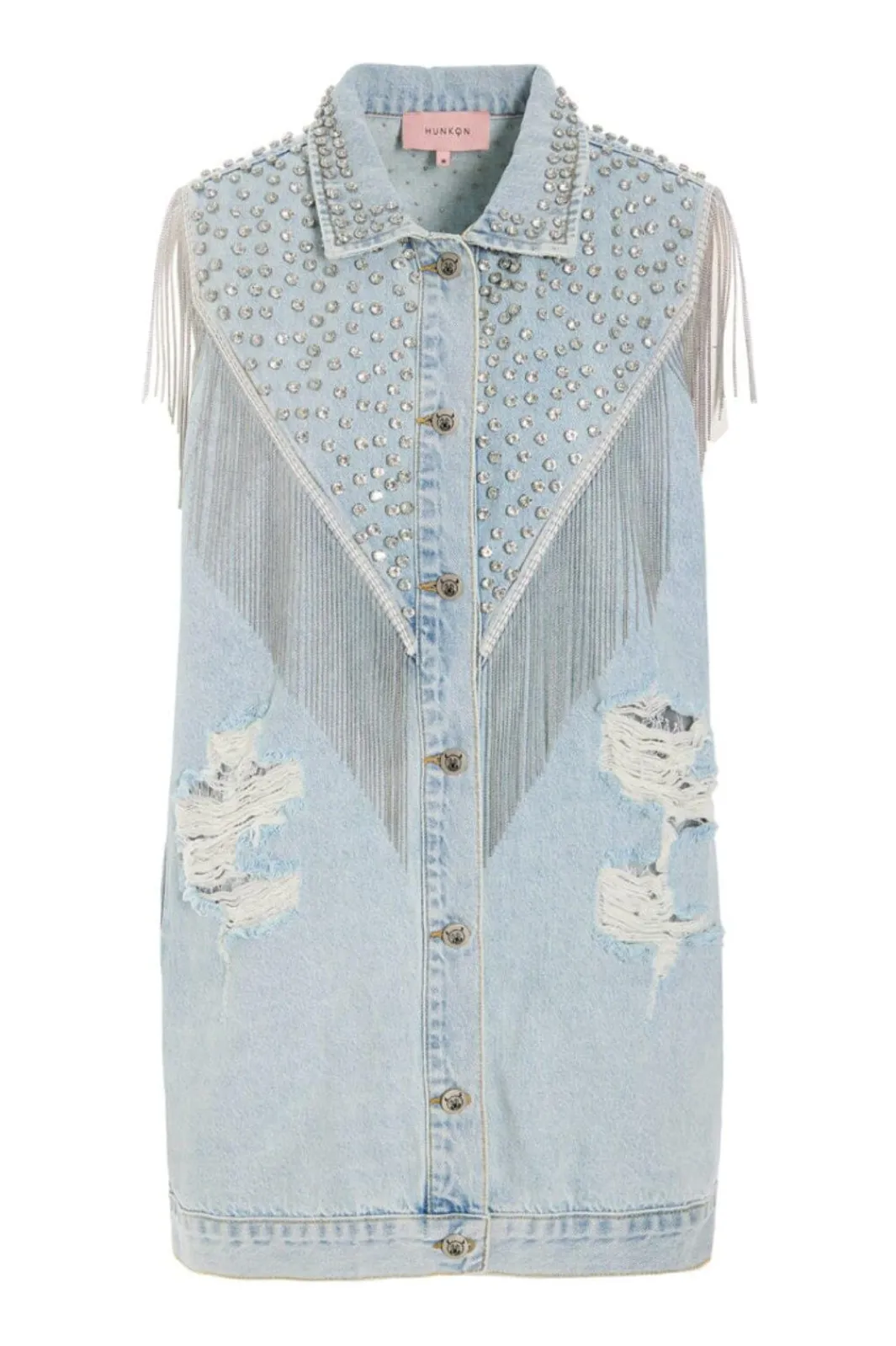 Online Hunkøn Priya Gem Vest 26089 Light Denim