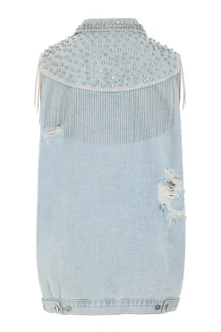 Online Hunkøn Priya Gem Vest 26089 Light Denim