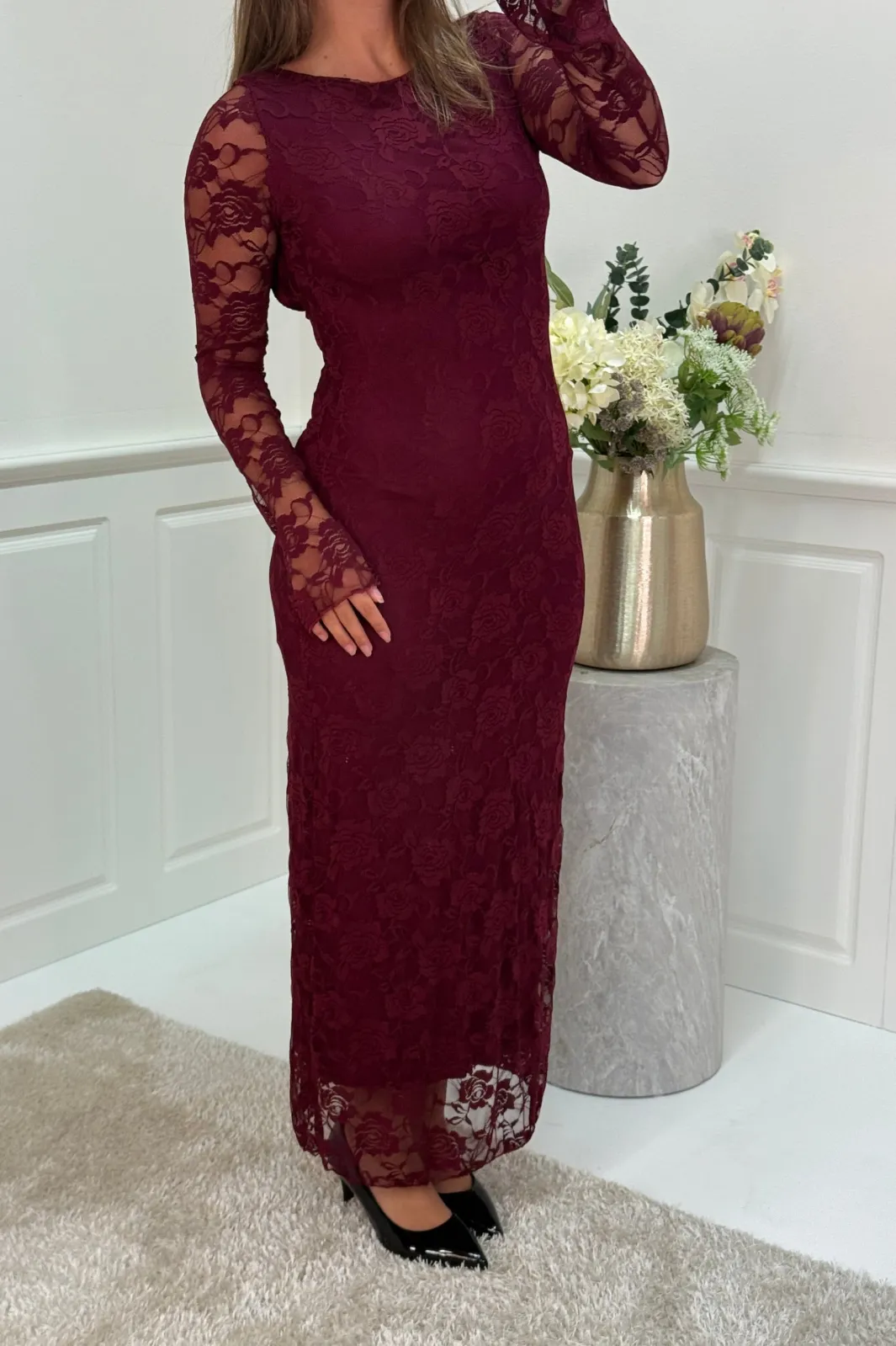 New A-bee Ramona Dress Burgundy
