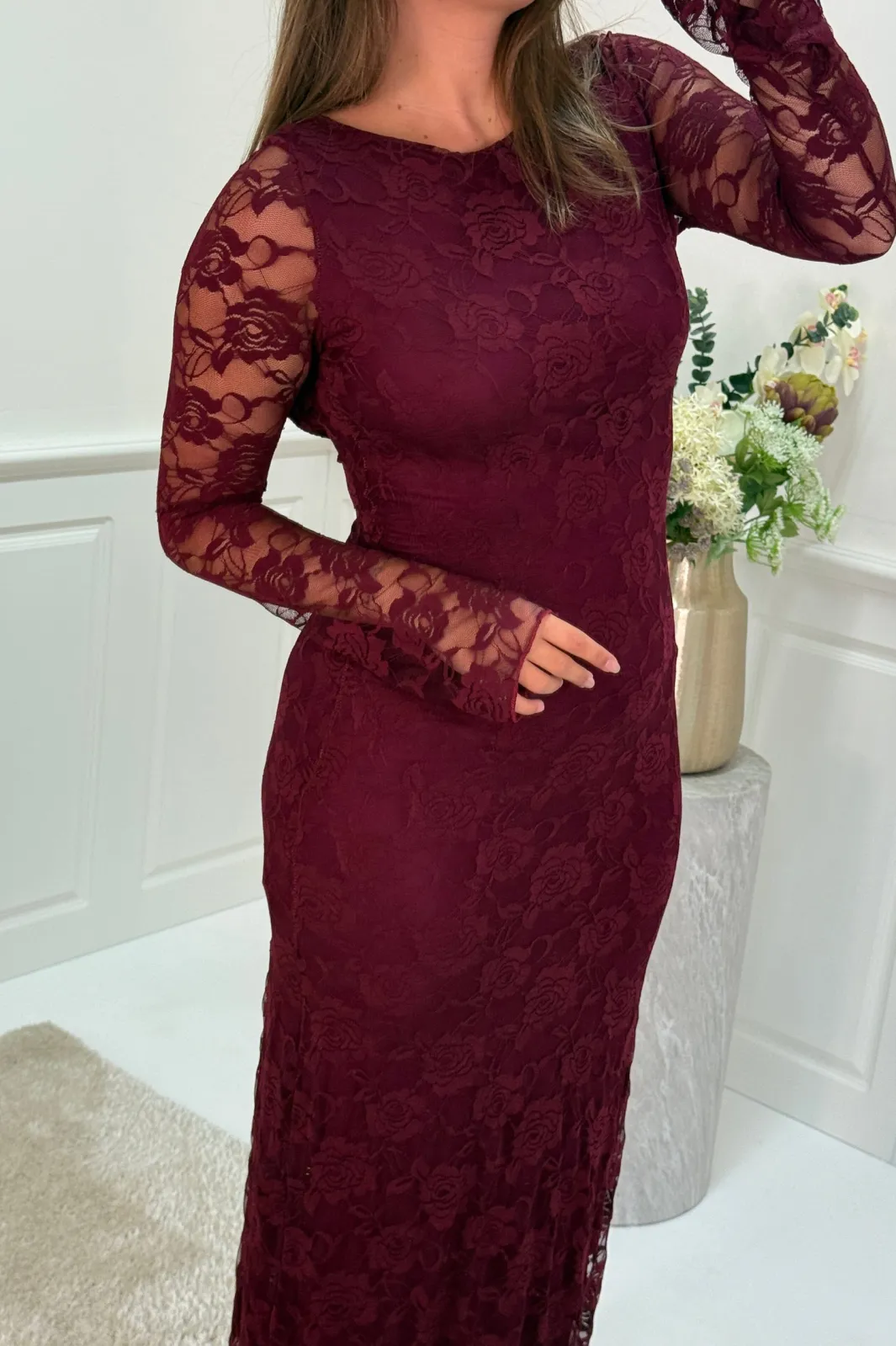 New A-bee Ramona Dress Burgundy