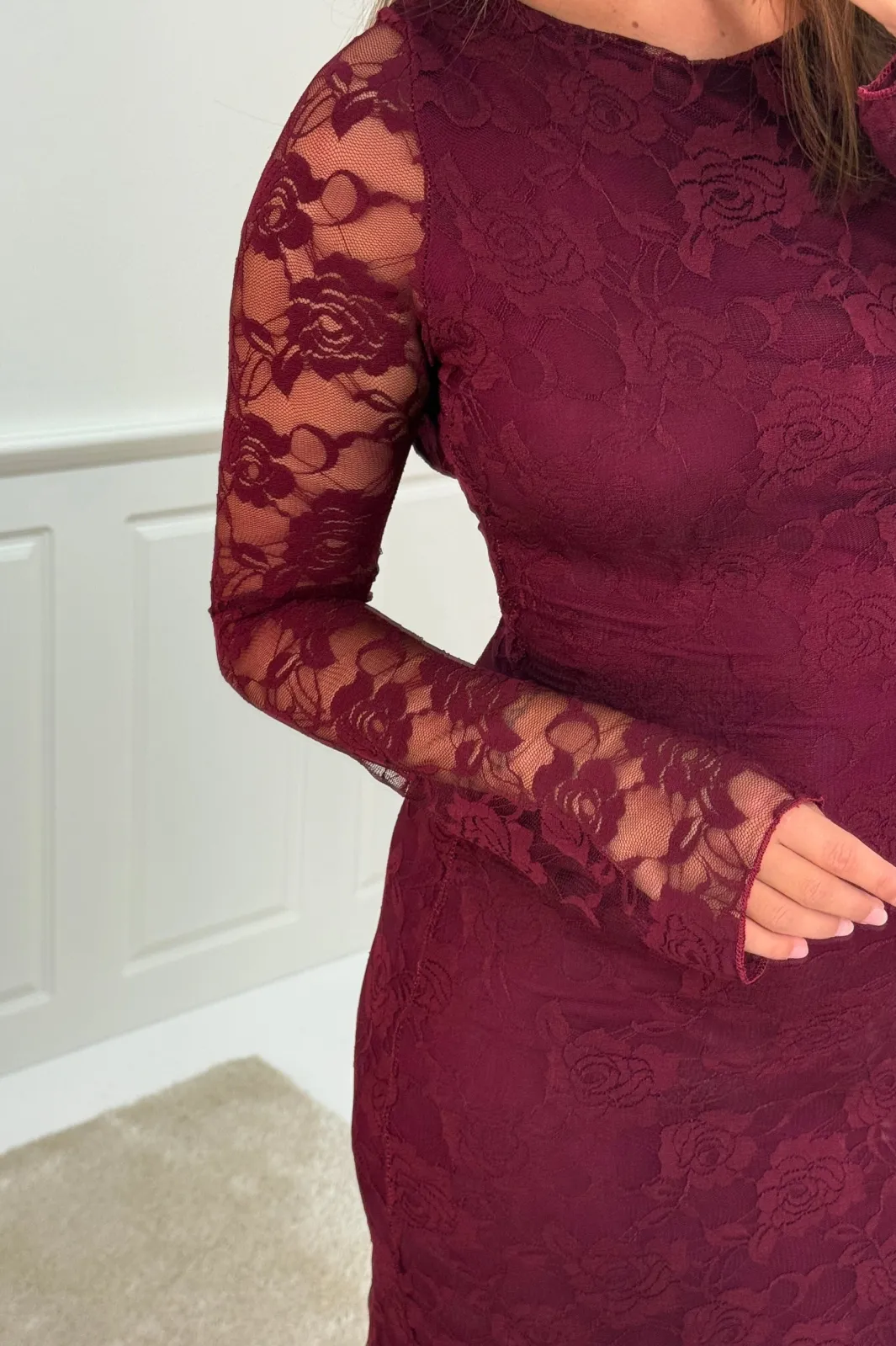 New A-bee Ramona Dress Burgundy