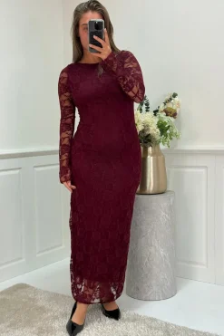 New A-bee Ramona Dress Burgundy