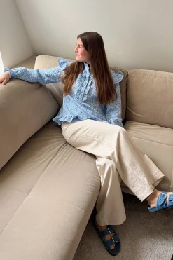 Noella Reno Ruby Ruffle Blouse Light Blue