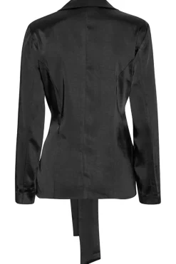 Outlet Karmamia Rex Tie Blazer Black Rich Satin