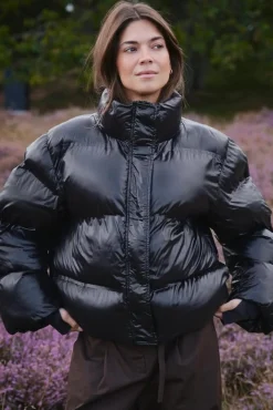 New Neo Noir Rhea Shiny Puffer Jacket 165094 100