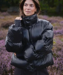 New Neo Noir Rhea Shiny Puffer Jacket 165094 100