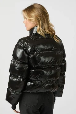 New Neo Noir Rhea Shiny Puffer Jacket 165094 100