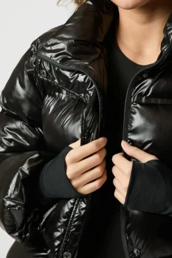 New Neo Noir Rhea Shiny Puffer Jacket 165094 100