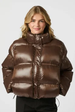 New Neo Noir Rhea Shiny Puffer Jacket 165094 676