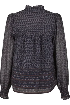 New Neo Noir Rhia Border Pattern Blouse 163994 Navy