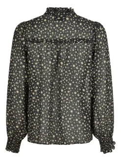 Hot Neo Noir Rhia Secret Flower Blouse Black