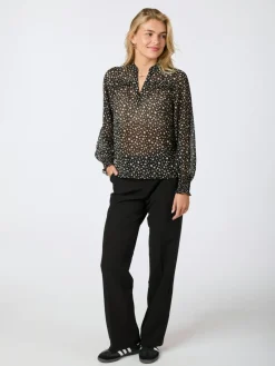 Hot Neo Noir Rhia Secret Flower Blouse Black