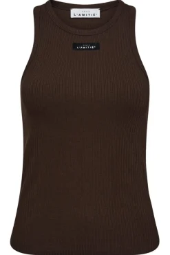 Outlet Haute L'Amitié Rib Badge Tank HL10011 Mocca