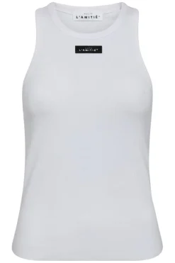 Discount Haute L'Amitié Rib Badge Tank HL10011 White