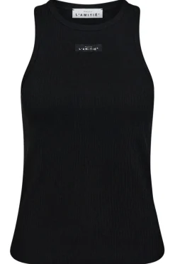 Discount Haute L'Amitié Rib Badge Tank HL10011 Black