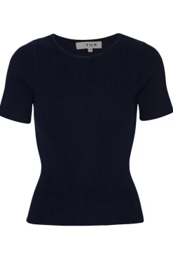 Best A-View Rib Knit Short Sleeve Top 999 Black