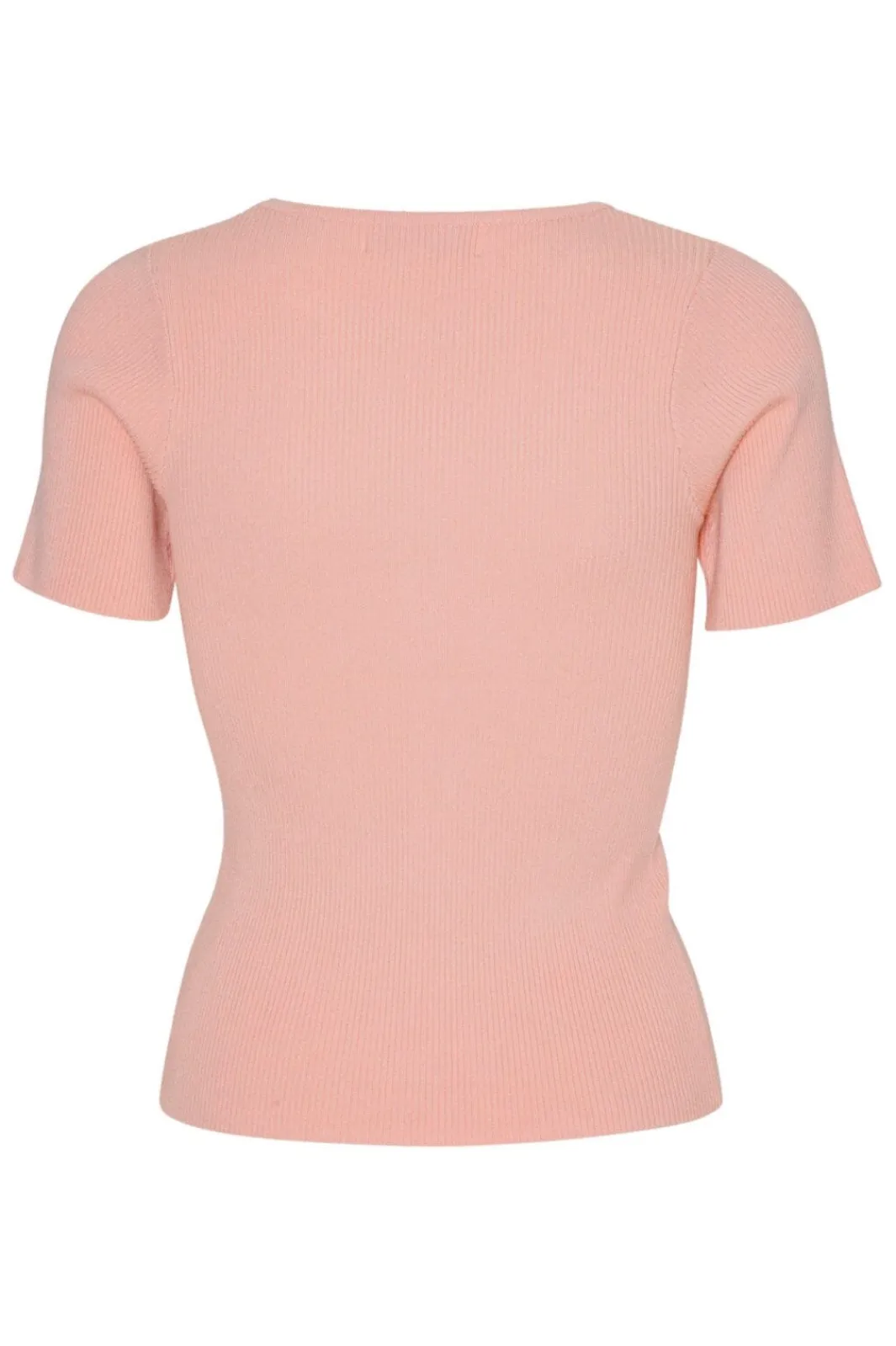 Hot A-View Rib Knit Short Sleeve Top 298 Rose