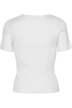 Discount A-View Rib Knit Short Sleeve Top 000 White