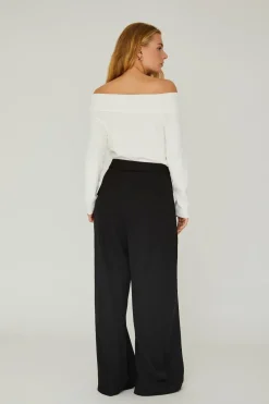 Online A-View Rib Offshoulder Blouse 005 Off White