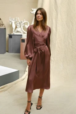 Clearance Neo Noir Rimini Heavy Sateen Dress 163039 393