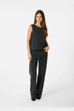 Discount Neo Noir Rissa Bedazzled Denim Top 164461 100