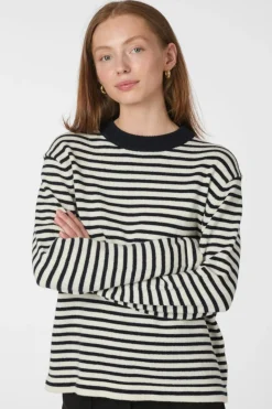 Outlet Neo Noir Rivi Stripe Knit Sweater 164957 764