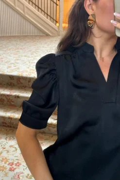 Hot Neo Noir Roella Heavy Sateen Blouse Black