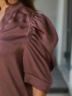 New Neo Noir Roella Heavy Sateen Blouse 162590 393