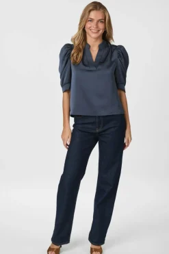 Hot Neo Noir Roella Heavy Sateen Blouse 162590 678