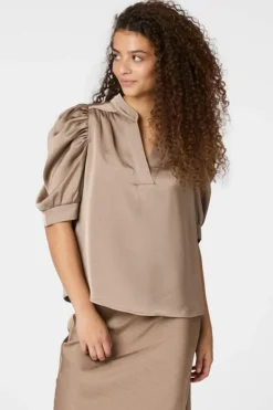 New Neo Noir Roella Heavy Sateen Blouse 162590 811
