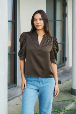 Best Neo Noir Roella Heavy Sateen Blouse 162590 676
