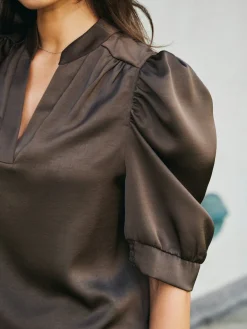 Best Neo Noir Roella Heavy Sateen Blouse 162590 676