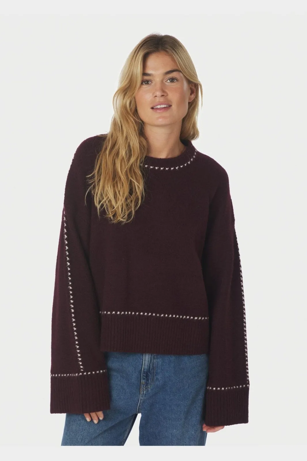 Online Neo Noir Roeme Knit Stitch Blouse 164818 682
