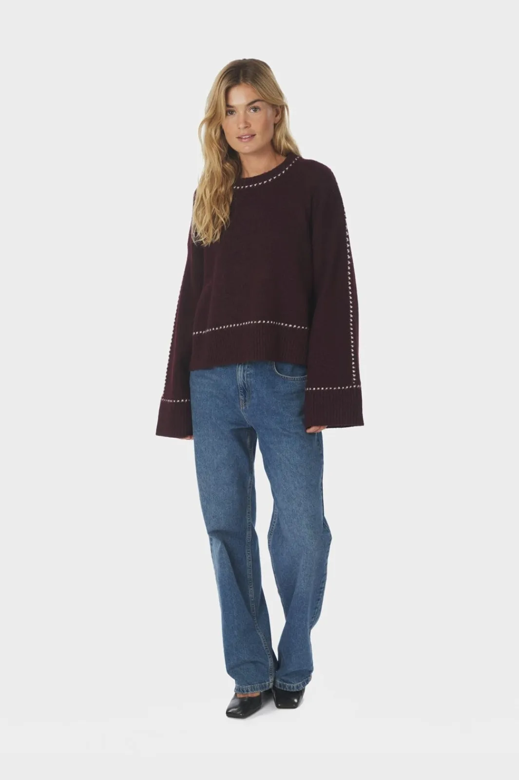 Online Neo Noir Roeme Knit Stitch Blouse 164818 682